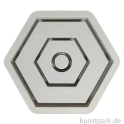 Silikon Gießform - Kerzenständer Hexagon, 16 x 14 x 2,5 cm