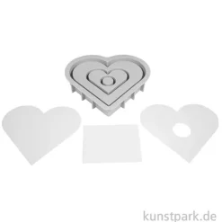 Silikon Gießform - Kerzenständer Herz, 15,9 x 15 x 2,5 cm