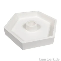 Silikon Gießform - Kerzenständer Hexagon, 16 x 14 x 2,5 cm