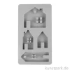 Silikon Gießform - Lichthäuser mit Herz, 14,5 x 26 x 1,7 cm