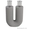 Silikon Gießform - Vase U-Form geriffelt, 8,5 x 3,8 x 10 cm