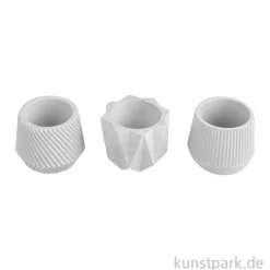 Silikon Gießformen Set - Mini Töpfchen, 3-teilig, 5 x 5 cm