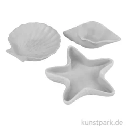 Silikon Gießformen Set - Seestern + Muscheln, Dekoschalen, 3-teilig