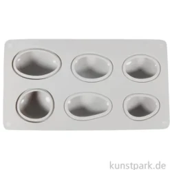Silikon-Gießform - Steine, 14,5x26x3,5 cm, 6 Formen