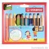 STABILO woody 3 in 1 Farbstift 10er Etui mit Anspitzer