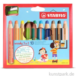 STABILO woody 3 in 1 Farbstift 10er Etui mit Anspitzer