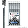 STAEDTLER Pigment Liner 6er Set schwarze Fineliner