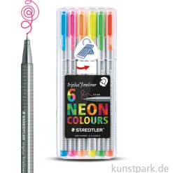 STAEDTLER triplus Fineliner 6er Neon Set im Kunststoffetui