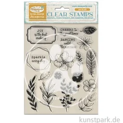 Stamperia Acrylic Stamps - Masquerade Flowers and Labels