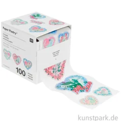Sticker - La Vie en Rose, Herzen, 100 Aufkleber