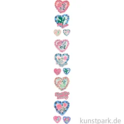 Sticker - La Vie en Rose, Herzen, 100 Aufkleber