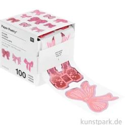 Sticker - La Vie en Rose, Schleifen, 100 Aufkleber