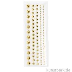 Strasssteine selbstklebend, Gold, 5 Größen, 114 Stück