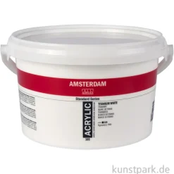Talens AMSTERDAM Acrylfarbe, 2500 ml Eimer, Titanweiß
