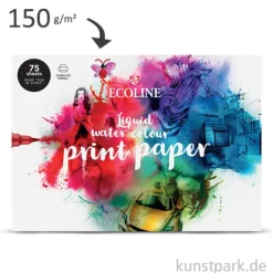 Talens ECOLINE - Water Colour Print Paper, DIN A4, 150g, 75 Blatt