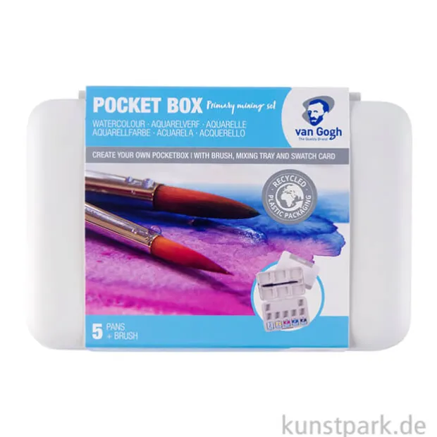 Talens VAN GOGH Aquarell Pocket Box mit 5 halben + 7 leeren Näpfen