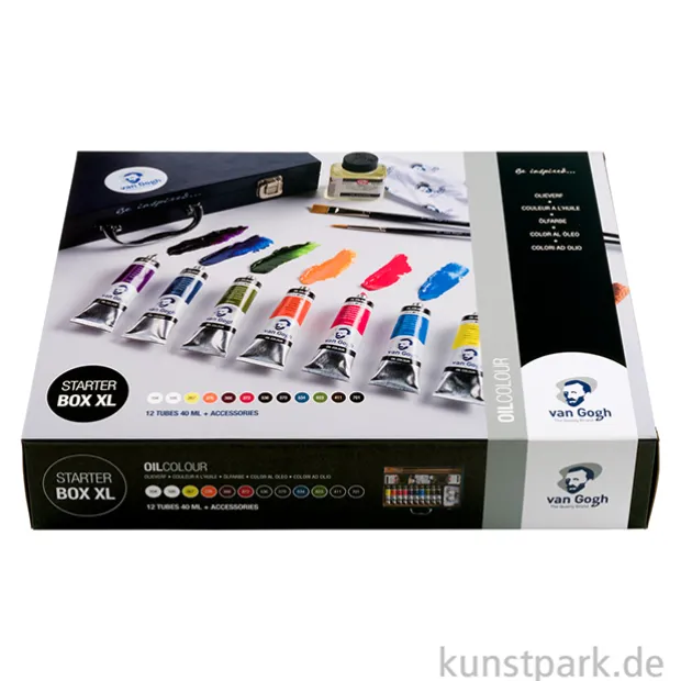 Talens VAN GOGH Ölfarben Starter Set XL mit 12 x 40 ml + Zubehör