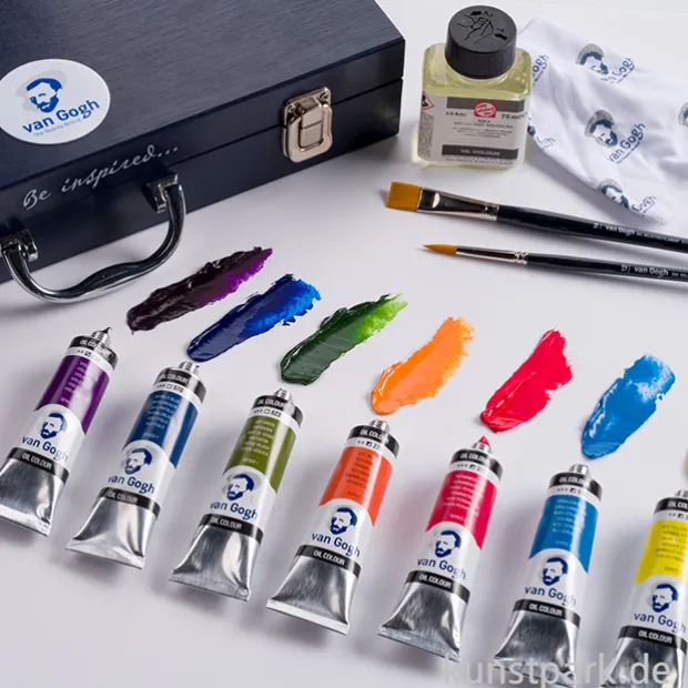 Talens VAN GOGH Ölfarben Starter Set XL mit 12 x 40 ml + Zubehör