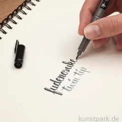 Tombow Fudenosuke Brush Pen - Doppelspitze Schwarz-Grau