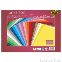 Tonkarton 25 x 35 cm, 25 Bogen farbig sortiert, 220g/m²