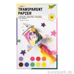 Transparentpapier Set, 18,5x29,7 cm, 42g, 10 Blatt farbig sortiert