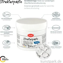 Viva Decor Strukturpaste Grob, Weiß, 1200g