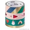 Washi-Tape Set - MERRY JINGLING, Hotfoil, 4 Rollen, je 5 m