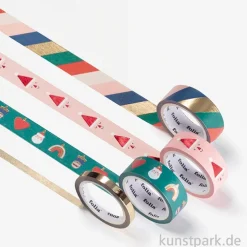 Washi-Tape Set - MERRY JINGLING, Hotfoil, 4 Rollen, je 5 m