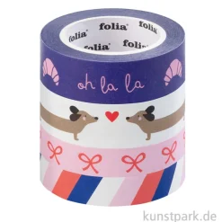 Washi-Tape Set - PARISIENNE, 4 Rollen, je 10 m