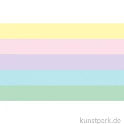 Washi-Tape Set - PASTELL, 10 mm, 5 Rollen, je 10 m
