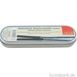 Zeichenkohle medium 12 Stk in Aludose, 4-5 mm