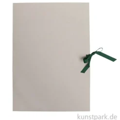 Zeichenmappe aus Graukarton mit Band